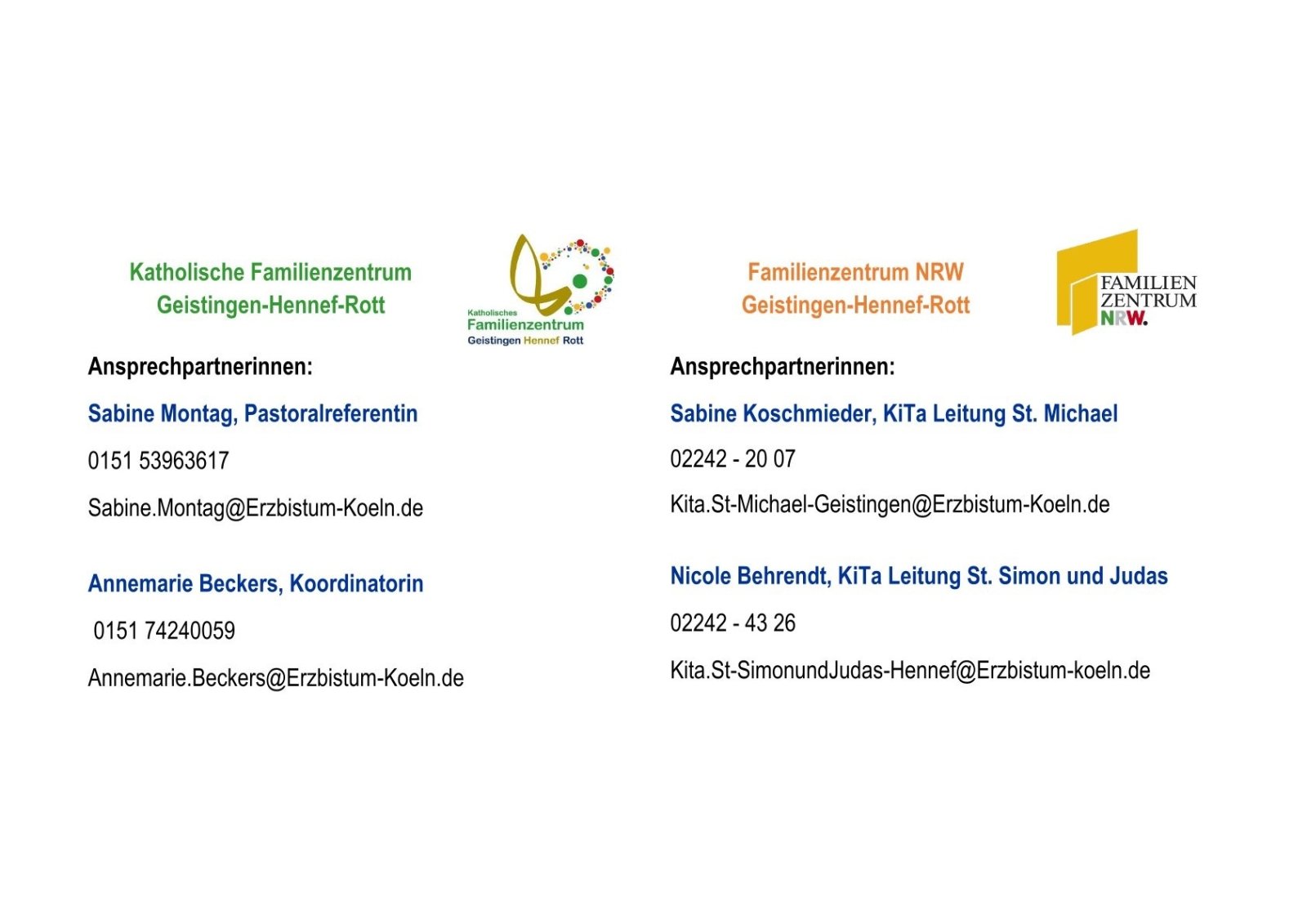 Familienzentren Kontaktdaten (c) Sabine Montag