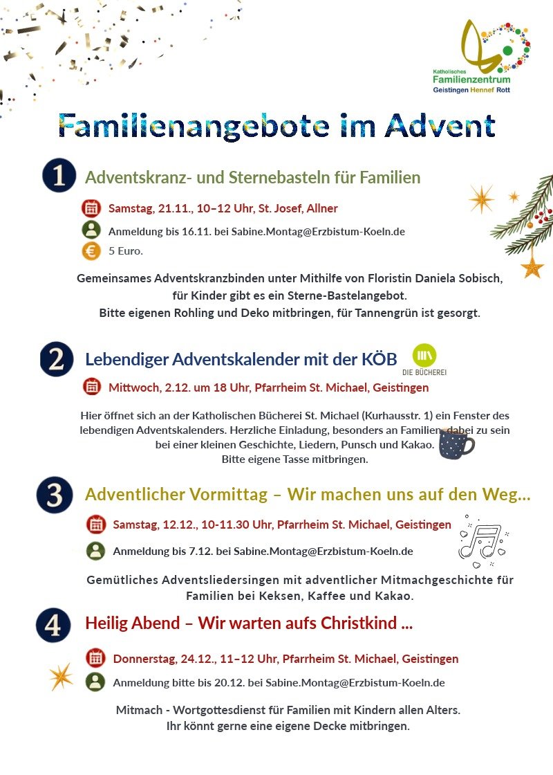 2026 Familienangebote im Advent