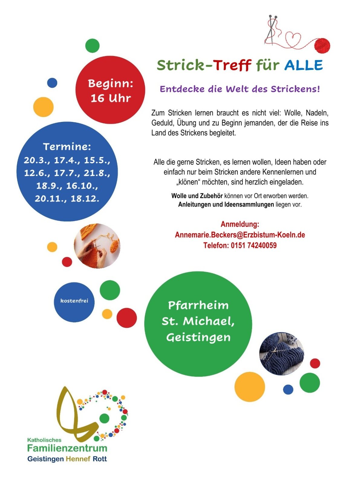 2025 Jahresplakat Stricken (c) Pfarrverband Geistingen-Hennef-Rott