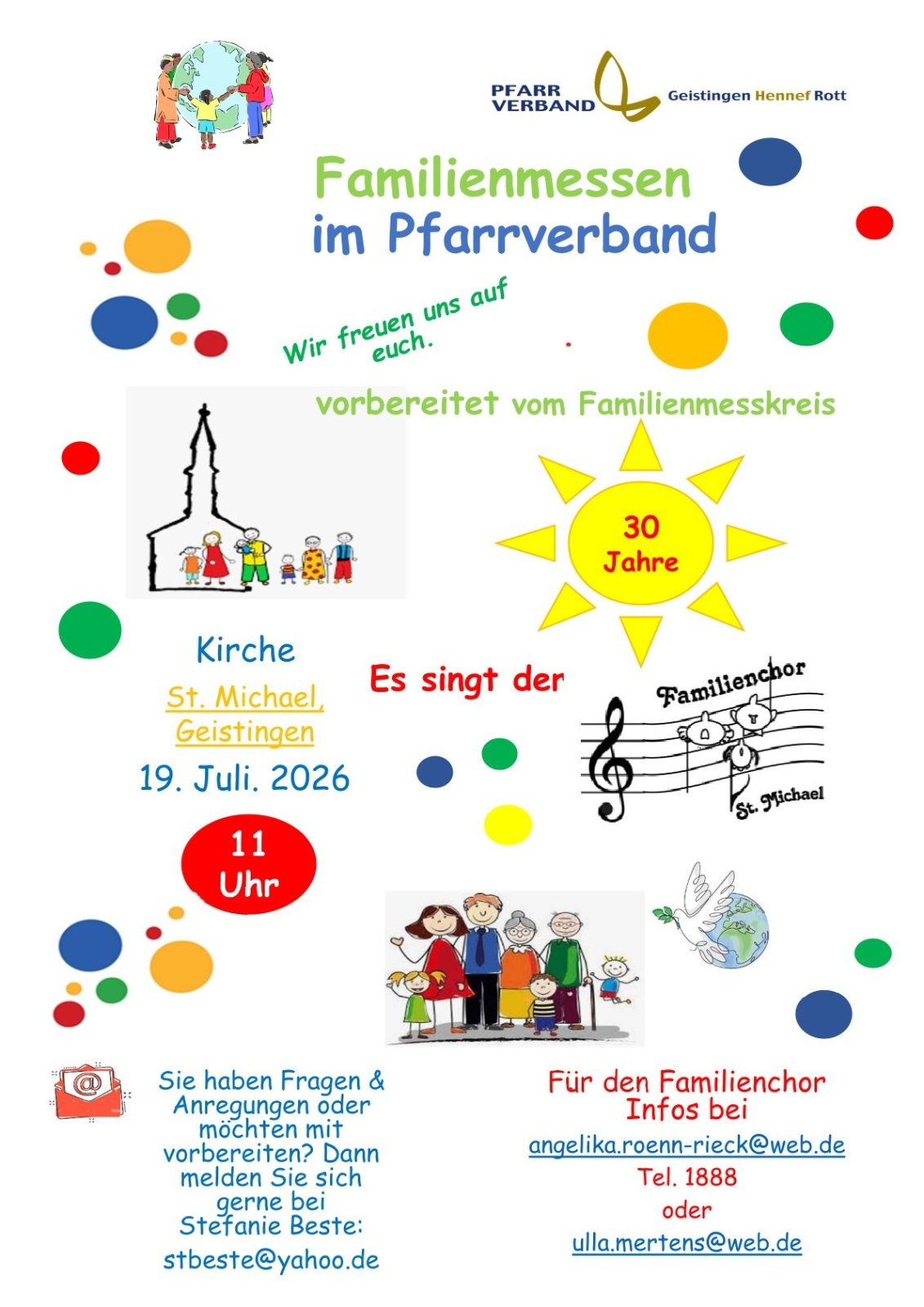 Plakat Familiengottesdienst Juli 2026-30 Jahre Familienchor